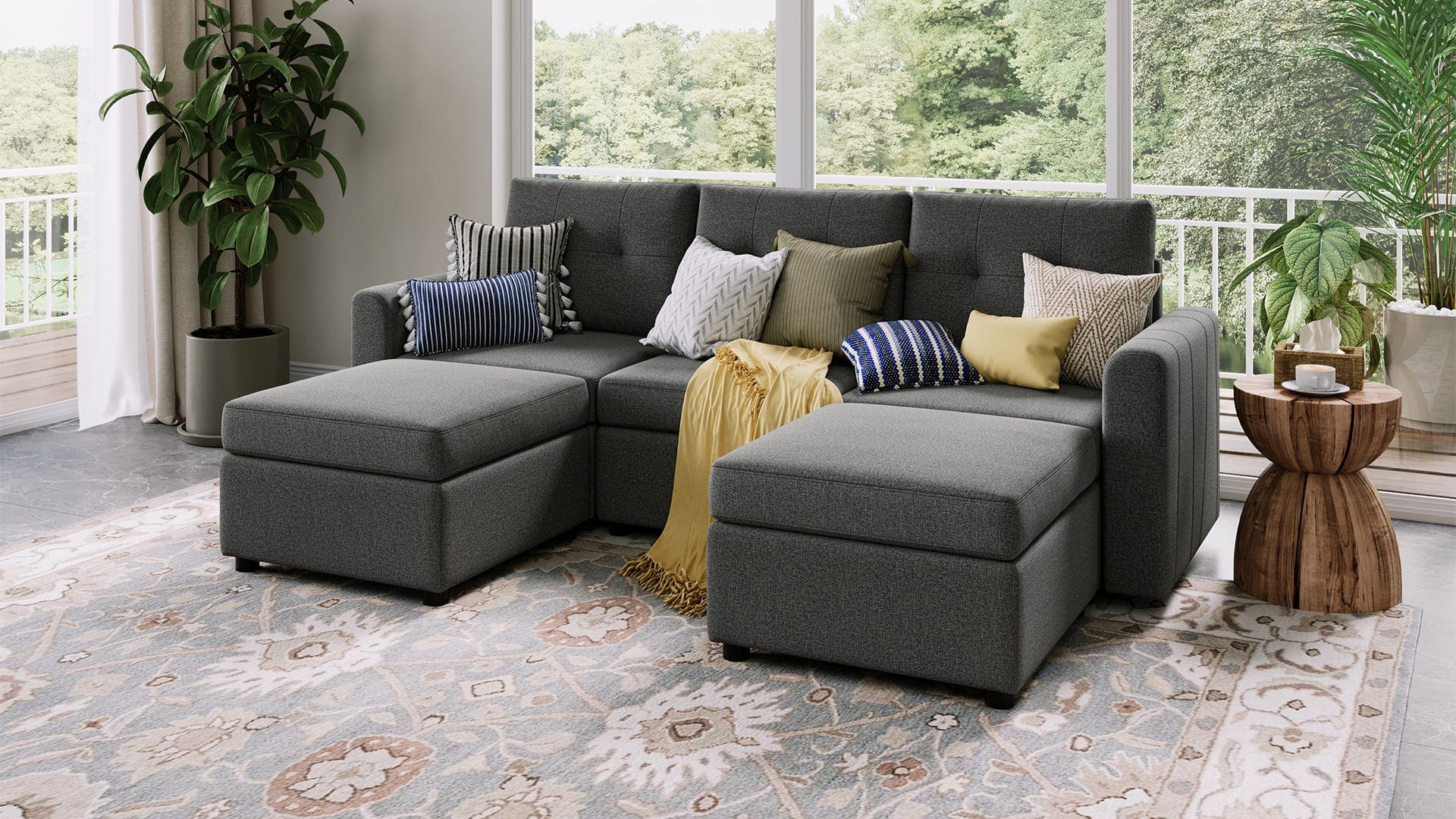 RUBIK III 3 Seats with 2 Ottomans - Image 5