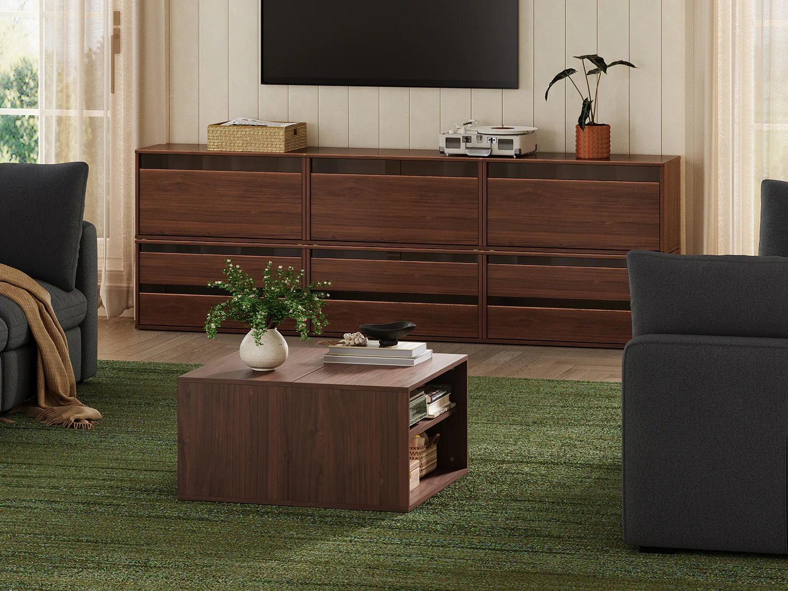 CABIK I 2 Open & 3 Single-Drawer & 3 Double-Drawer Cabinet - Image 2