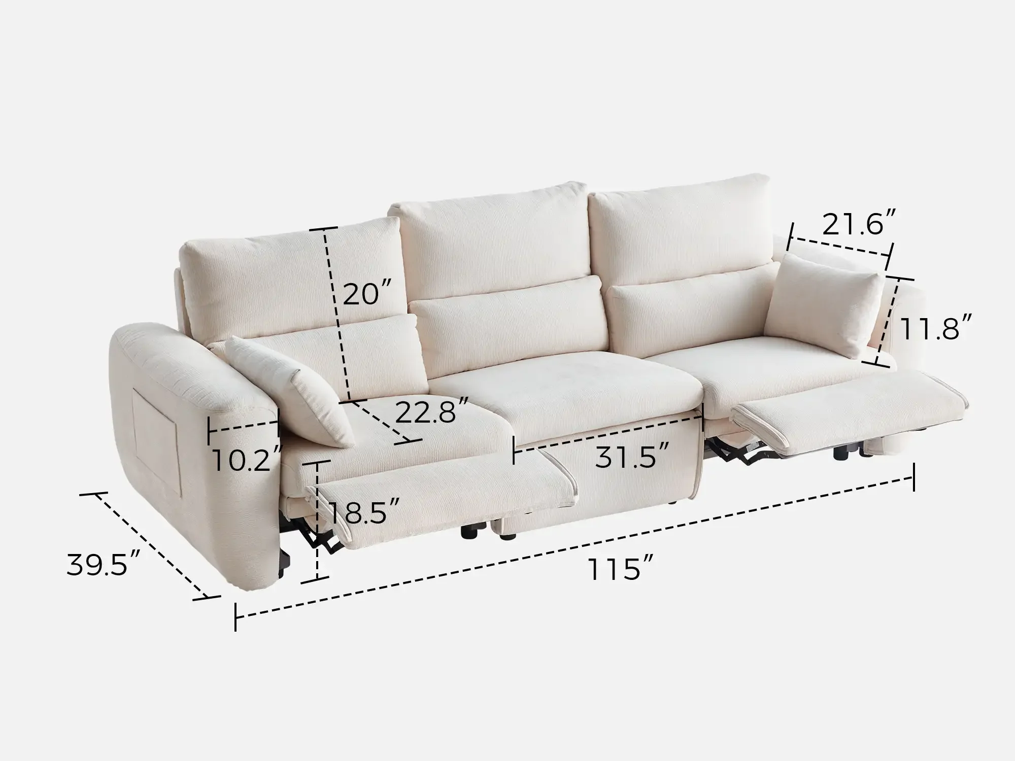 DRIFT 3-Seat Power Reclining Modular Couch - Image 24