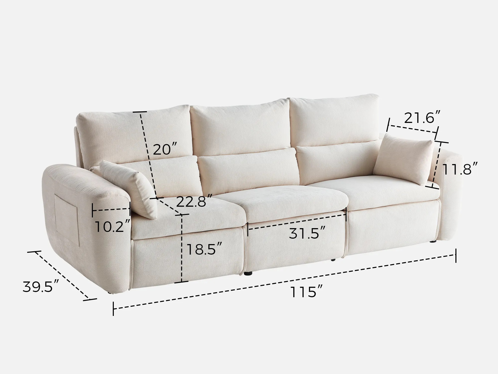 DRIFT 3-Seat Power Reclining Modular Couch - Image 26