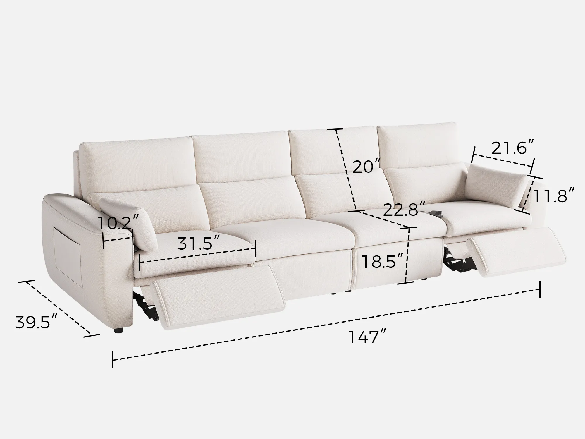 DRIFT 4-Seat Power Reclining Modular Couch - Image 24