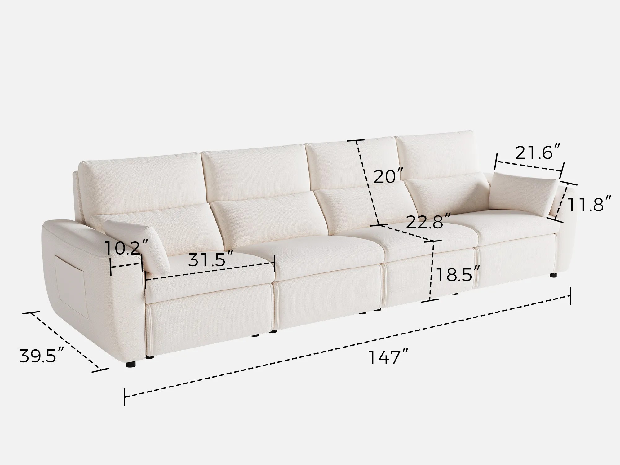 DRIFT 4-Seat Power Reclining Modular Couch - Image 26