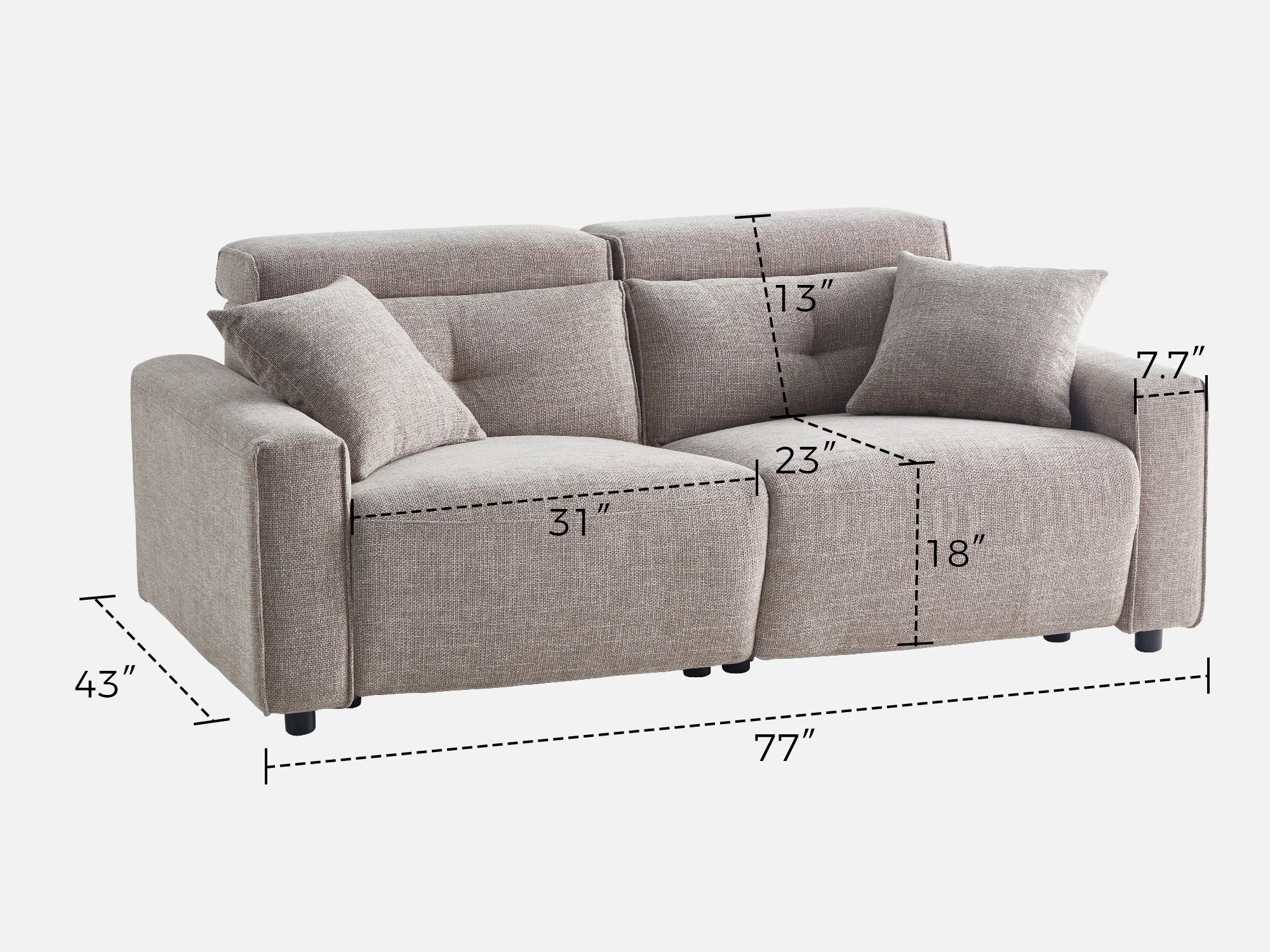 FLOAT 2-Seat Power Reclining Modular Couch - Image 18