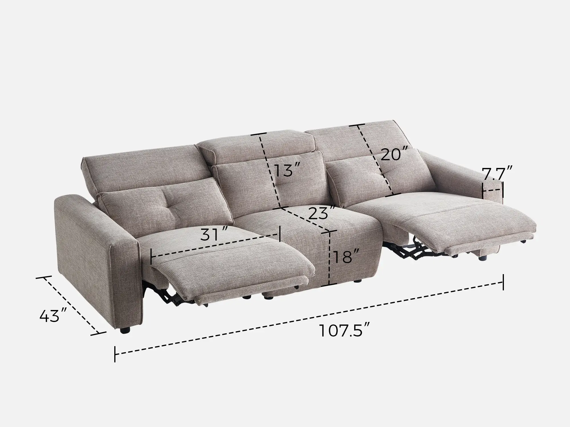FLOAT 3-Seat Power Reclining Modular Couch - Image 18