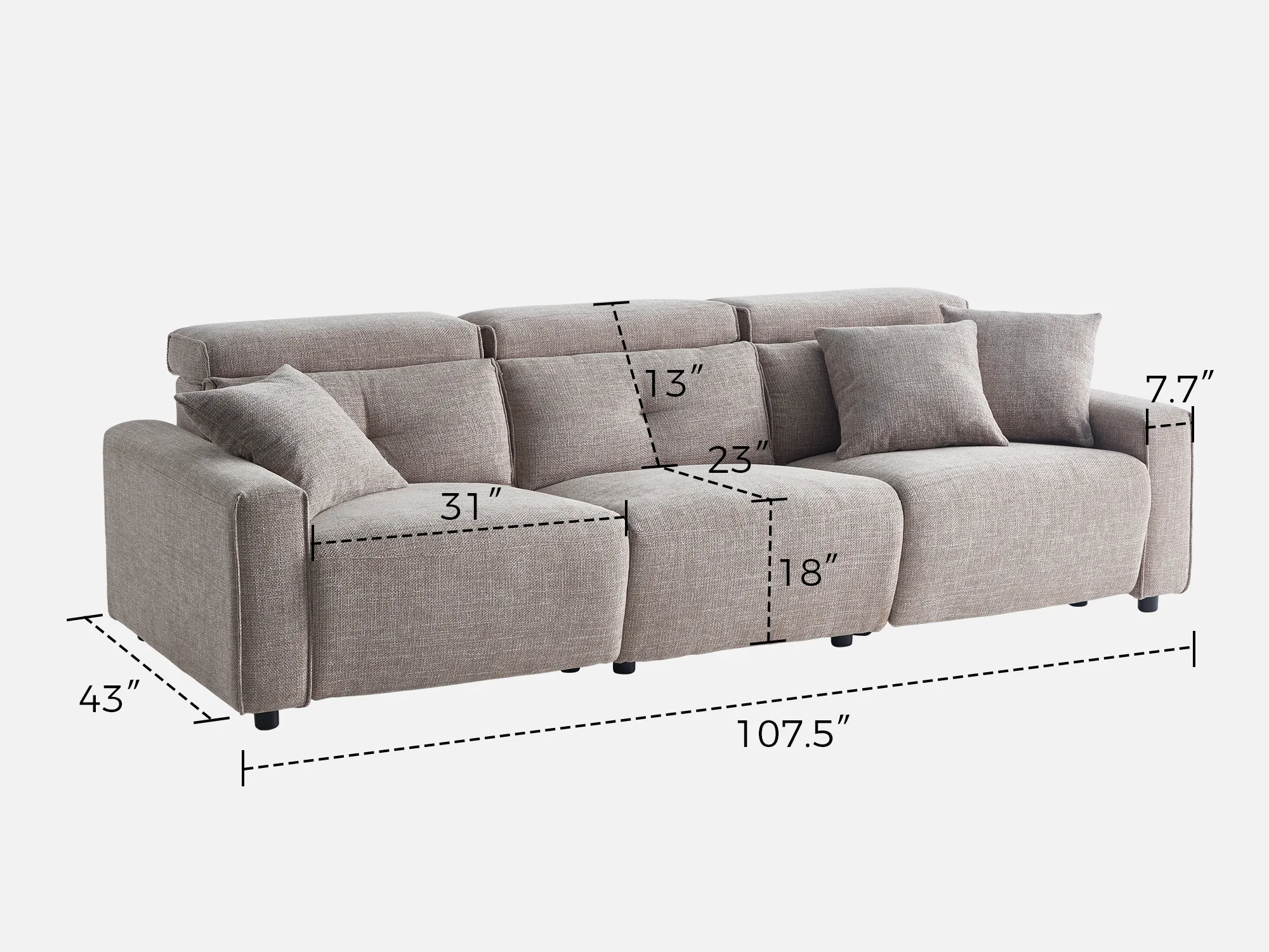 FLOAT 3-Seat Power Reclining Modular Couch - Image 20