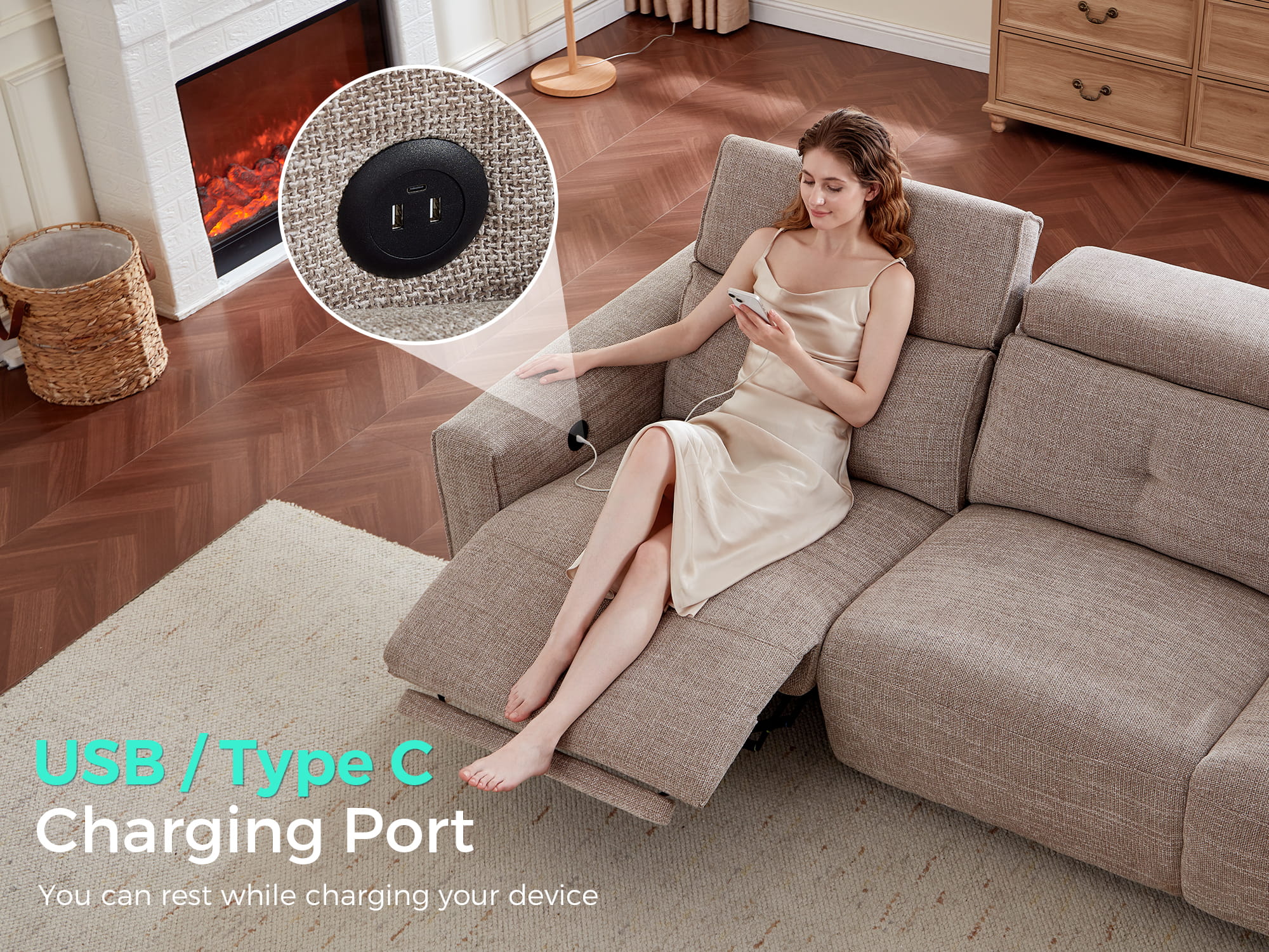 FLOAT 2-Seat Power Reclining Modular Couch - Image 6