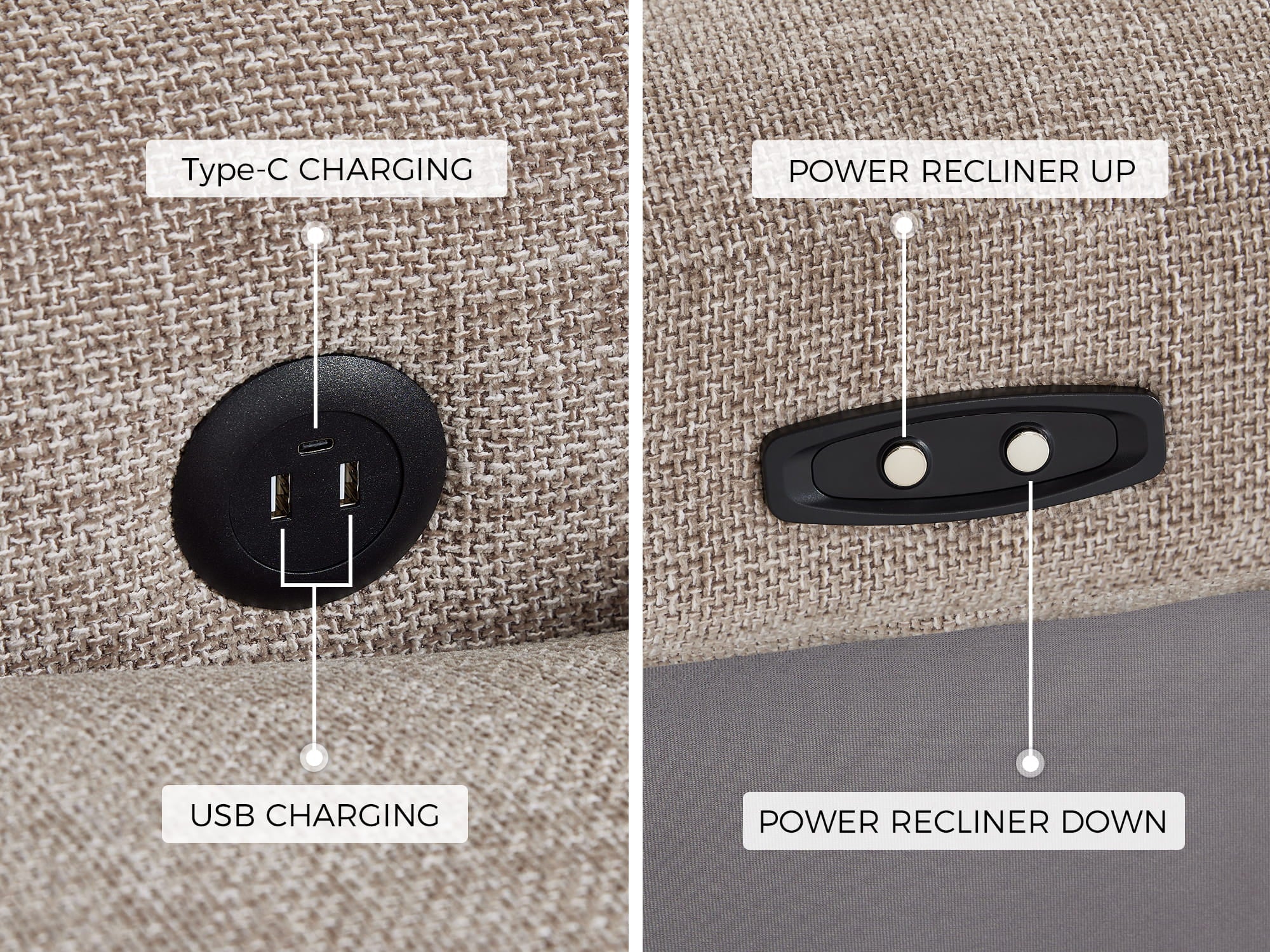 FLOAT 2-Seat Power Reclining Modular Couch - Image 7