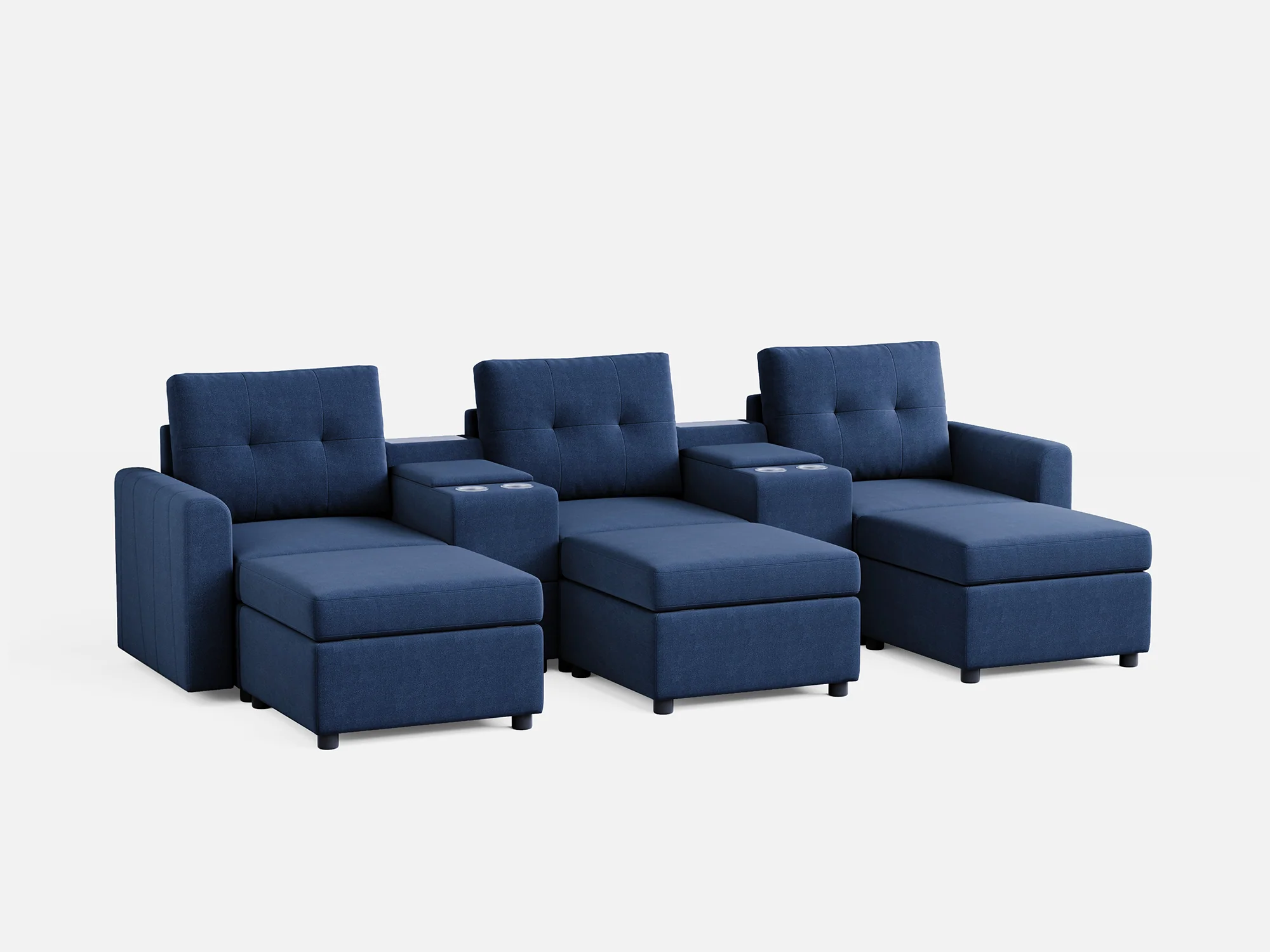 RUBIK III 3 Seats with 3 Ottomans & 2 Consoles - Image 7