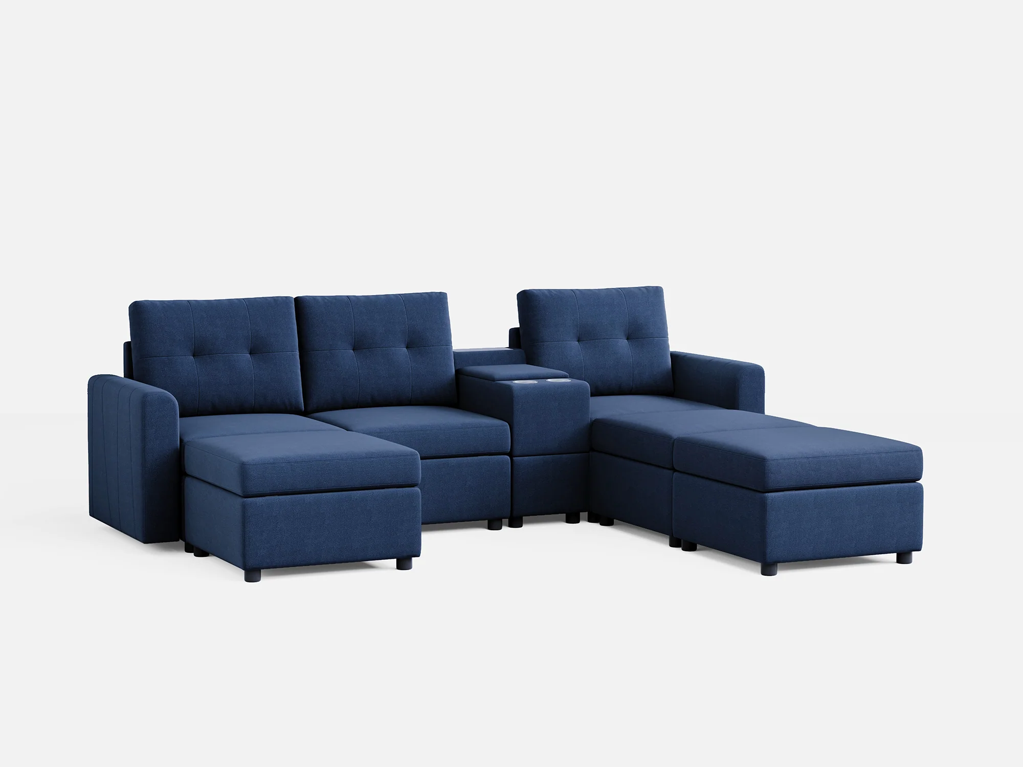 RUBIK III 3 Seats with 3 Ottomans & Console - Image 4