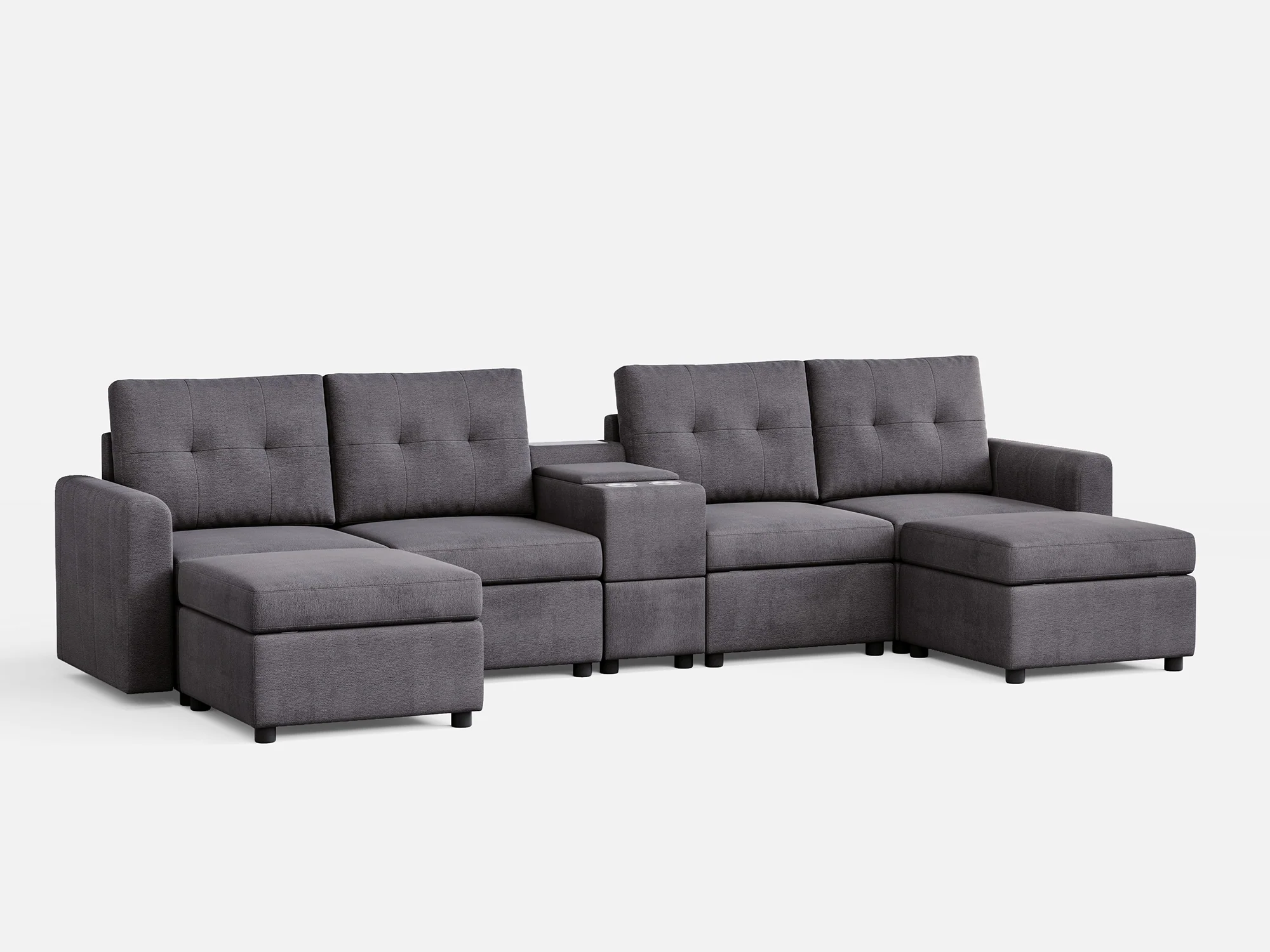 RUBIK III 4 Seats with 2 Ottomans & Console - Image 7