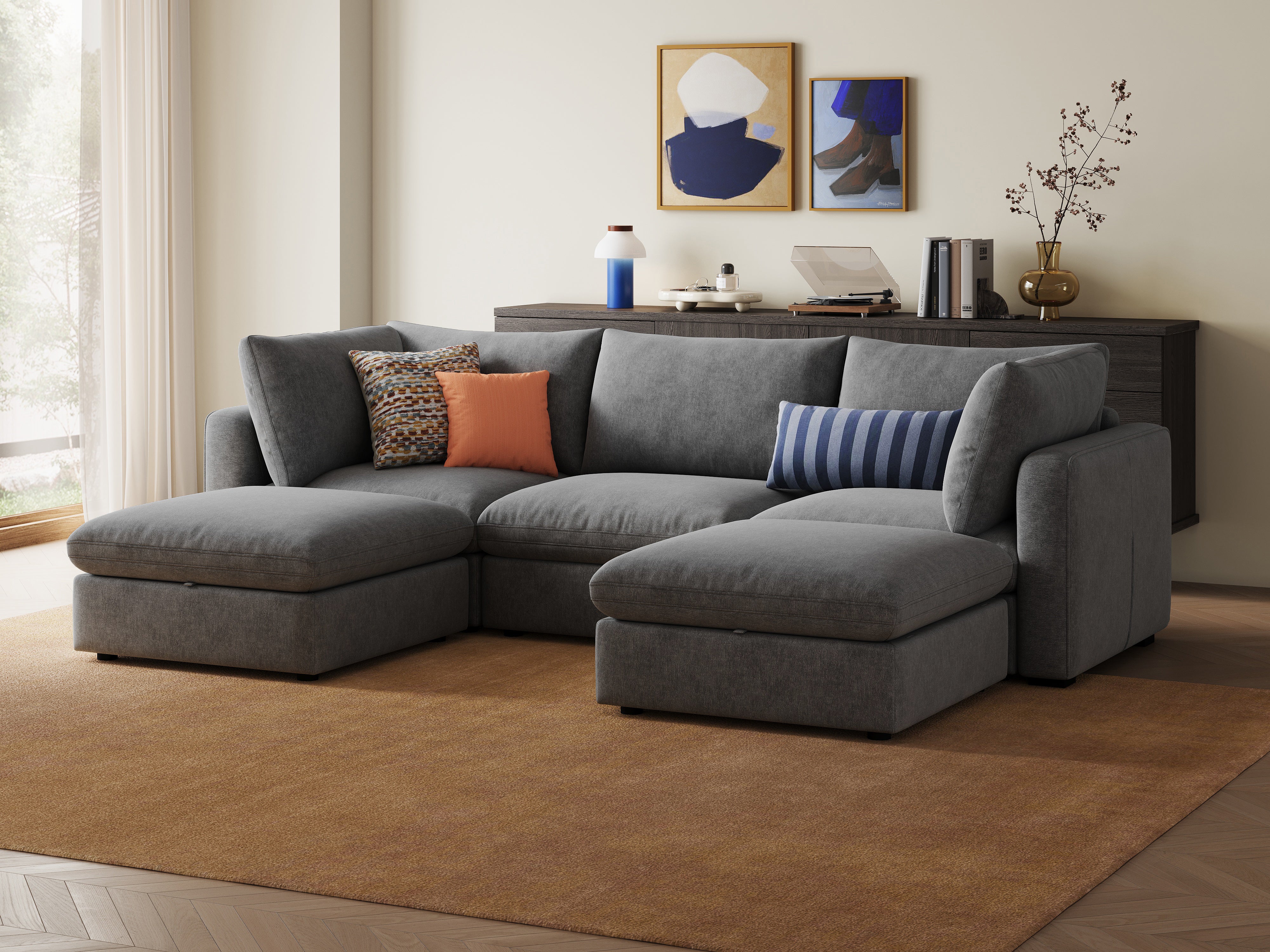 RUBIK V 3 Seats with 2 Ottomans - Image 6