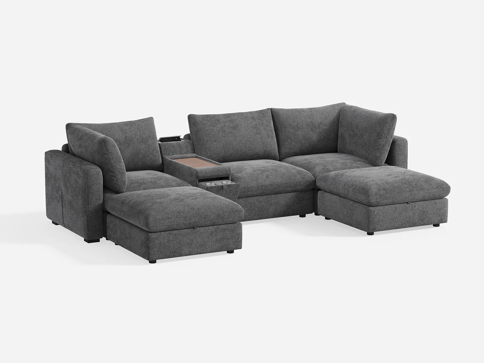 RUBIK V 3 Seats with 2 Ottomans & Console - Image 3