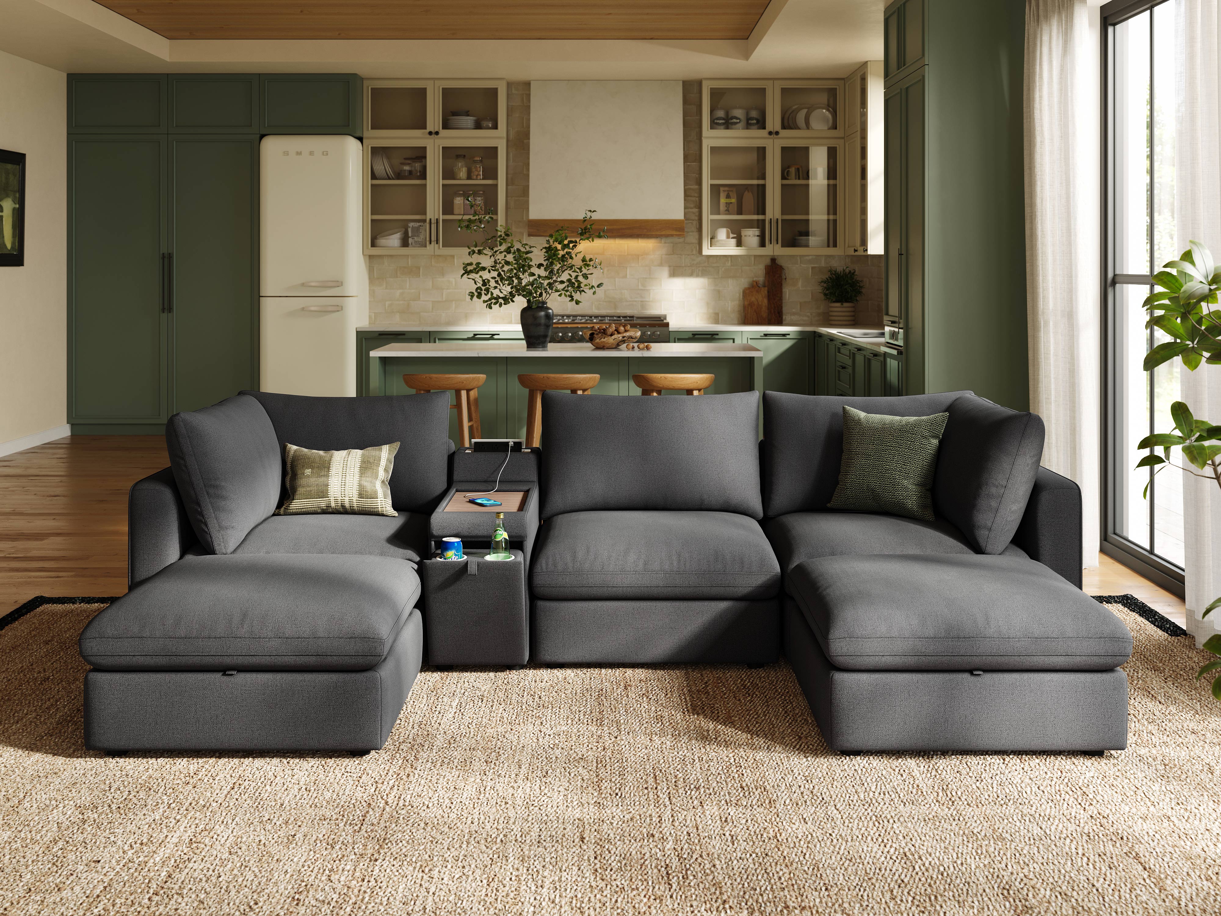 RUBIK V 3 Seats with 2 Ottomans & Console - Image 8