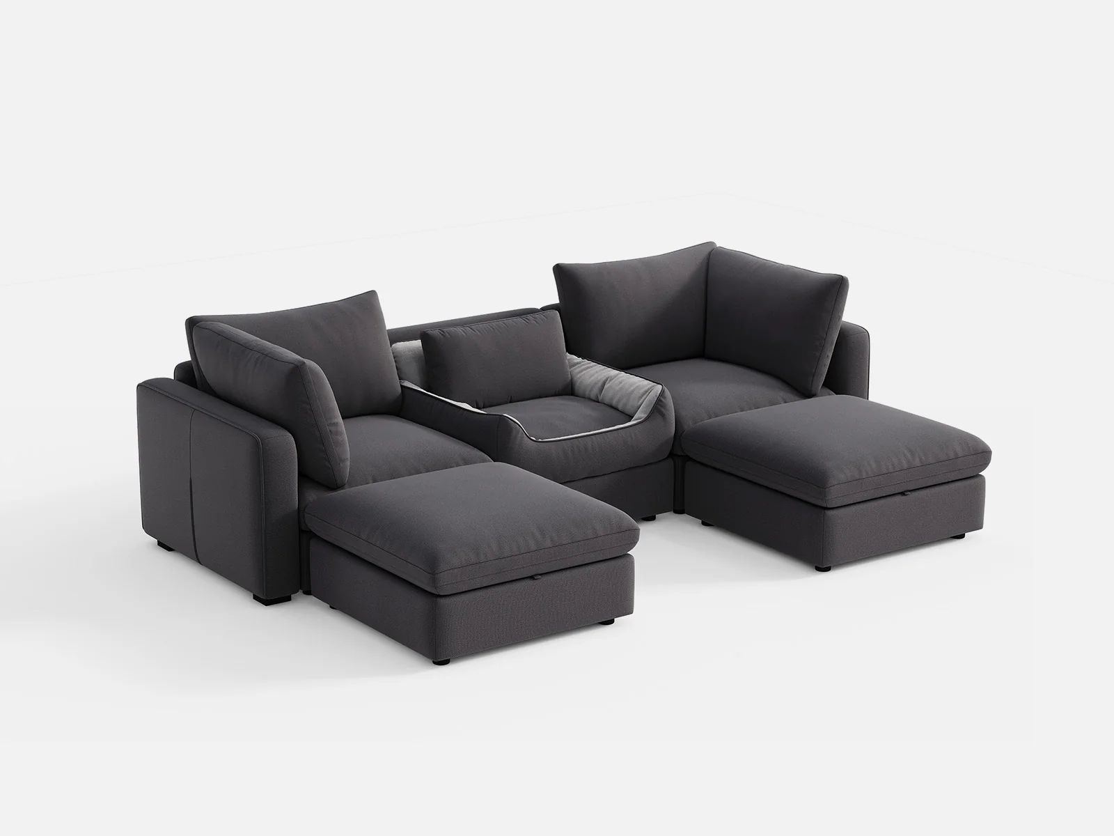 RUBIK V 3 Seats with 2 Ottomans & Pet Bed Module - Image 8