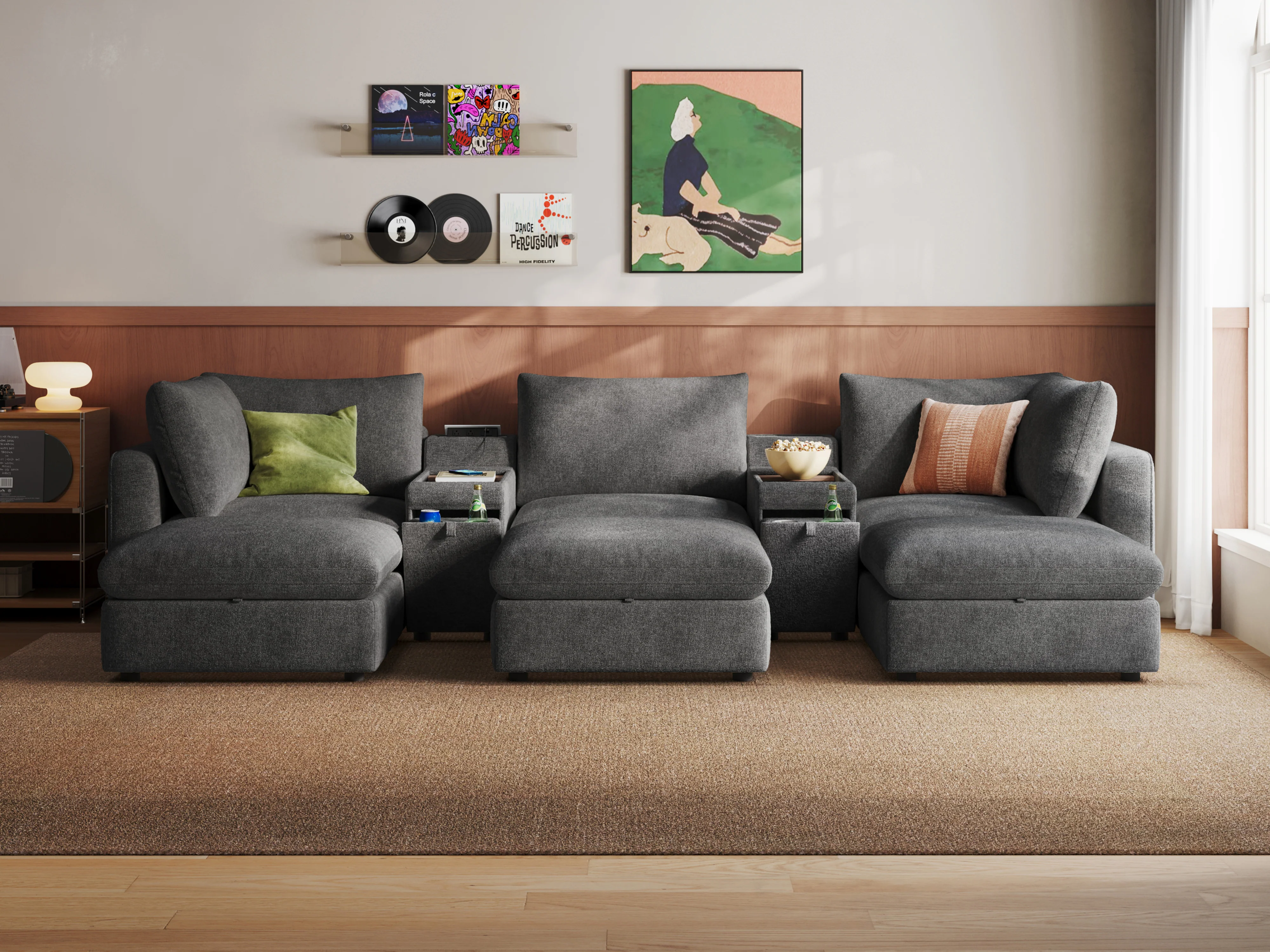 RUBIK V 3 Seats with 3 Ottomans & 2 Consoles - Image 4