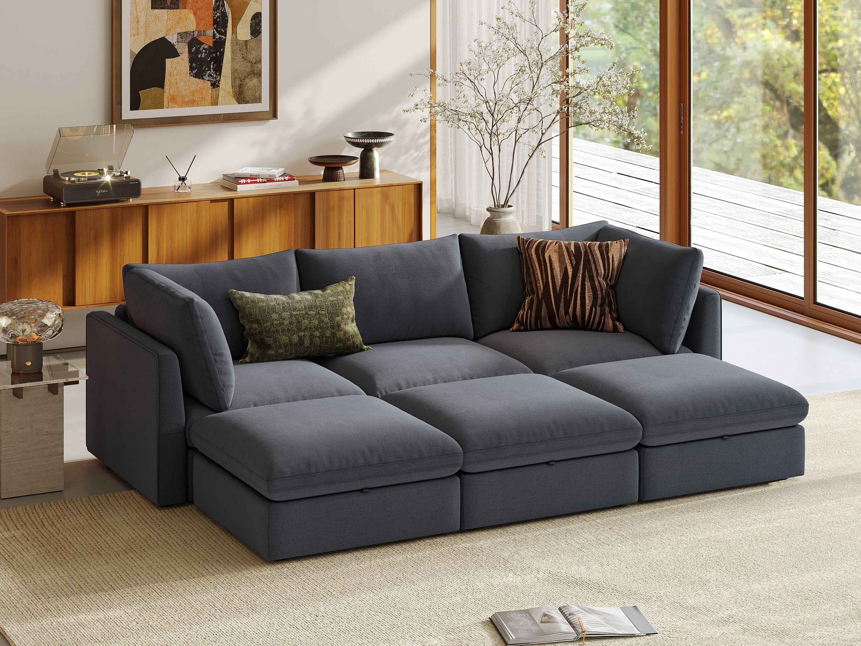 RUBIK V 3 Seats with 3 Ottomans - Image 11