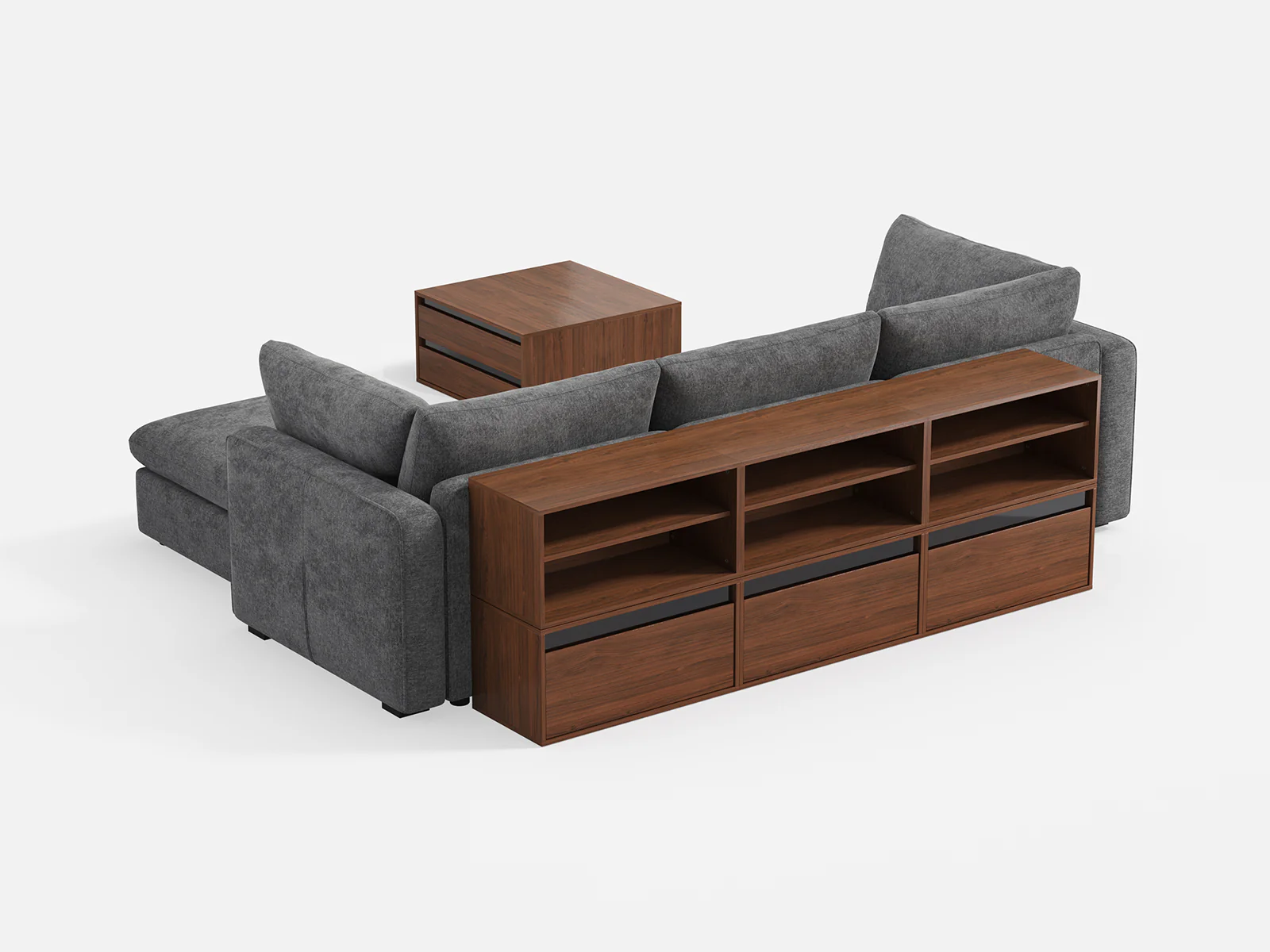 RUBIK V 3 Seats with Ottoman & CABIK I Modular Storage Cabinet - Image 5