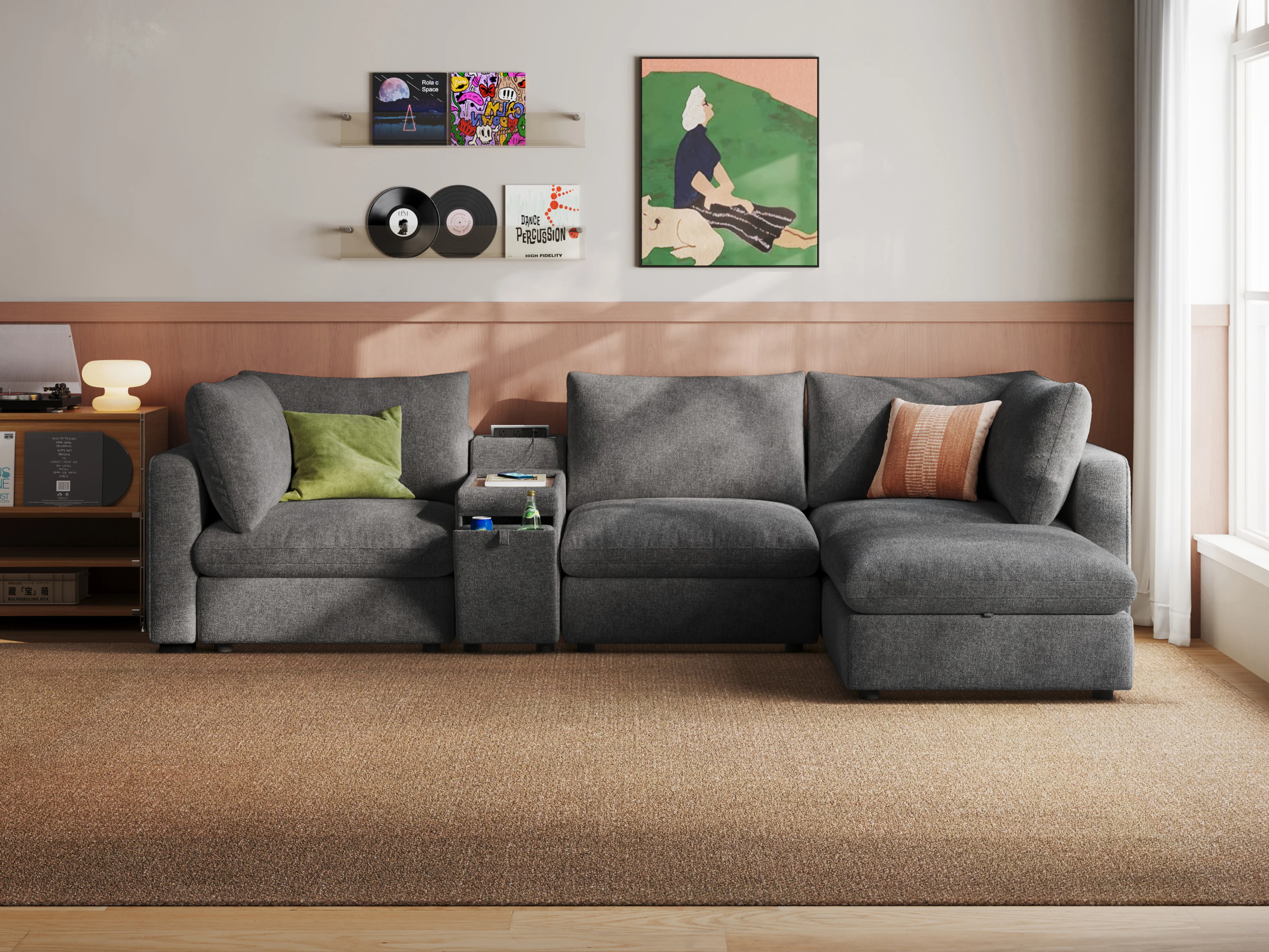 RUBIK V 3 Seats with Ottoman & Console - Image 4