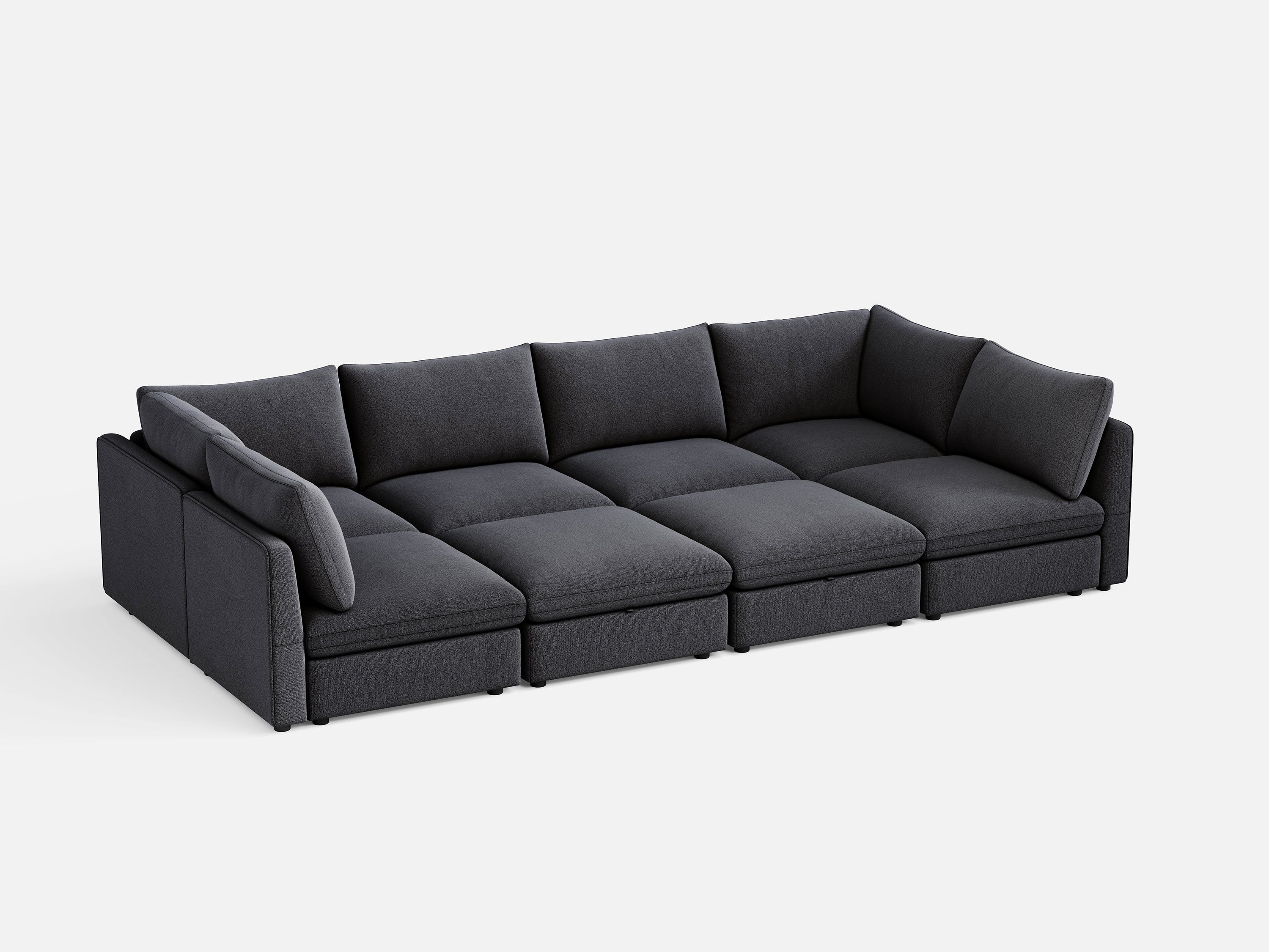 RUBIK V Linen 4 Seats with 2 Corners & 2 Ottomans - Image 4