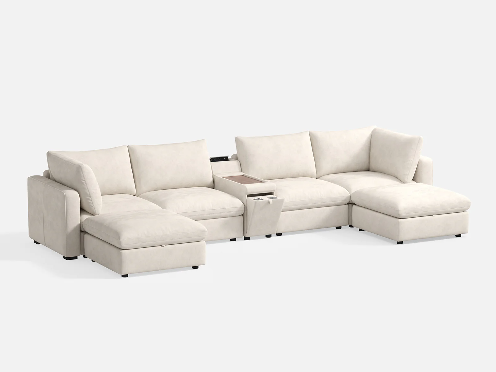 RUBIK V 4 Seats with 2 Ottomans & Console