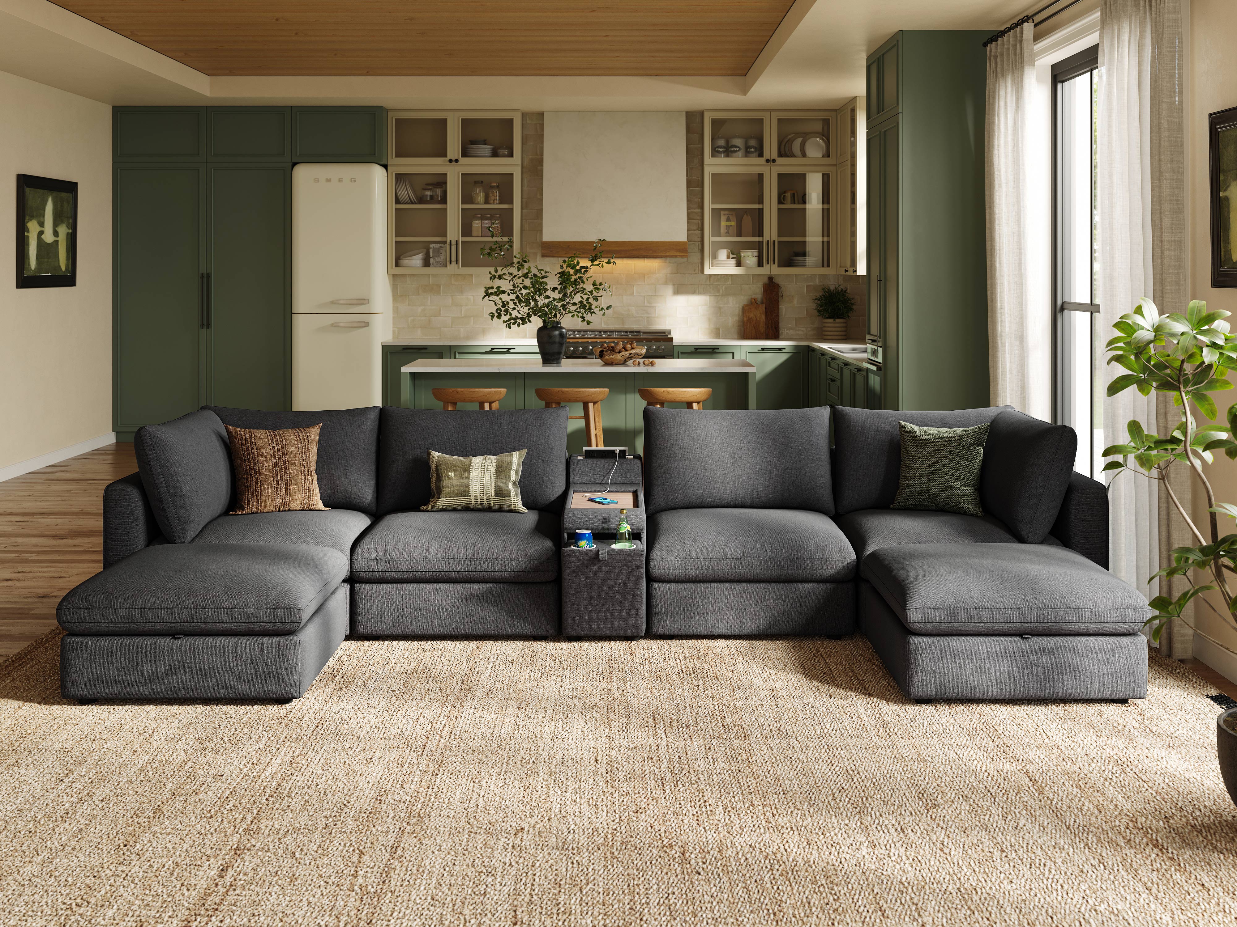 RUBIK V 4 Seats with 2 Ottomans & Console - Image 6
