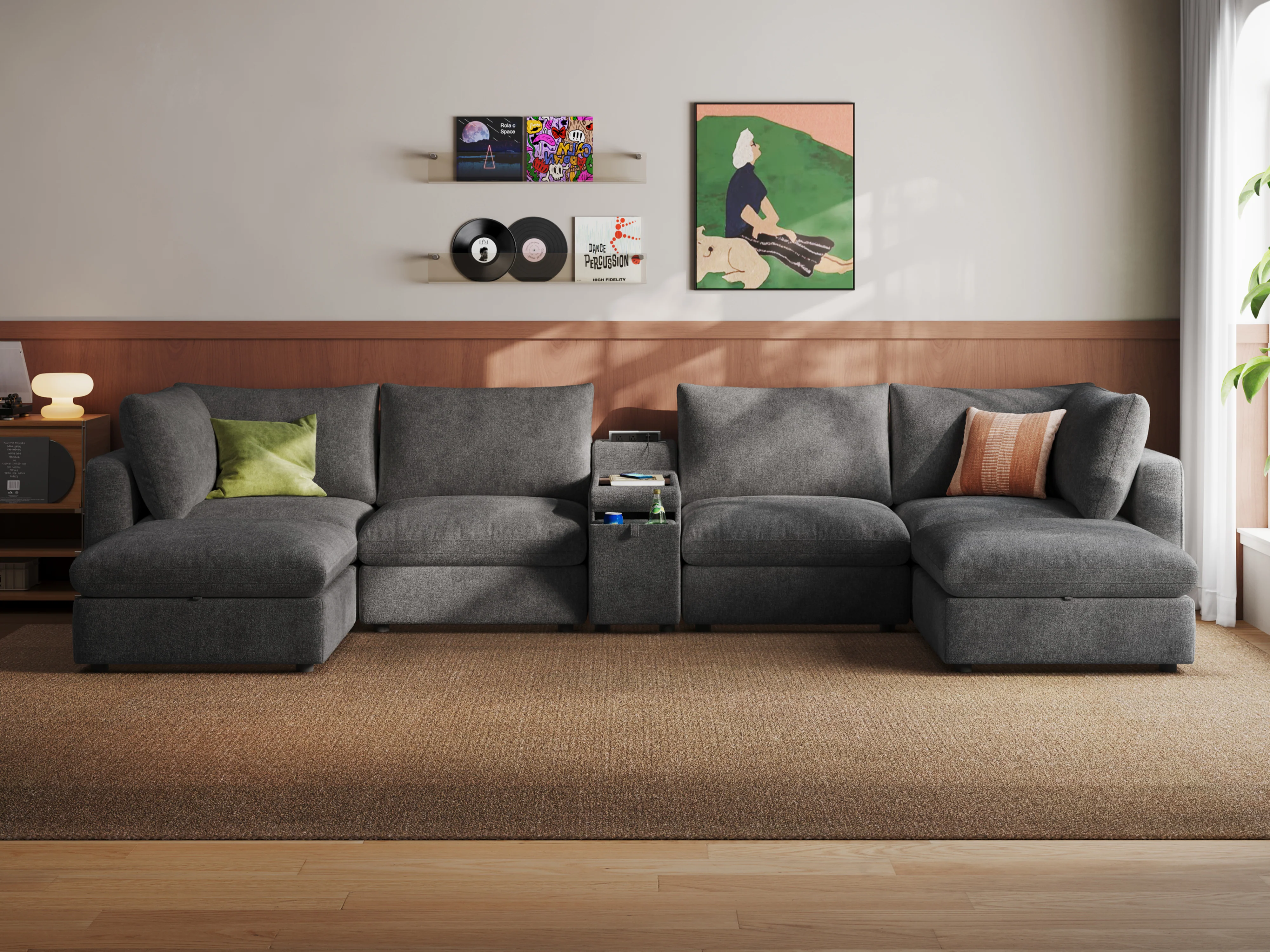 RUBIK V 4 Seats with 2 Ottomans & Console - Image 8