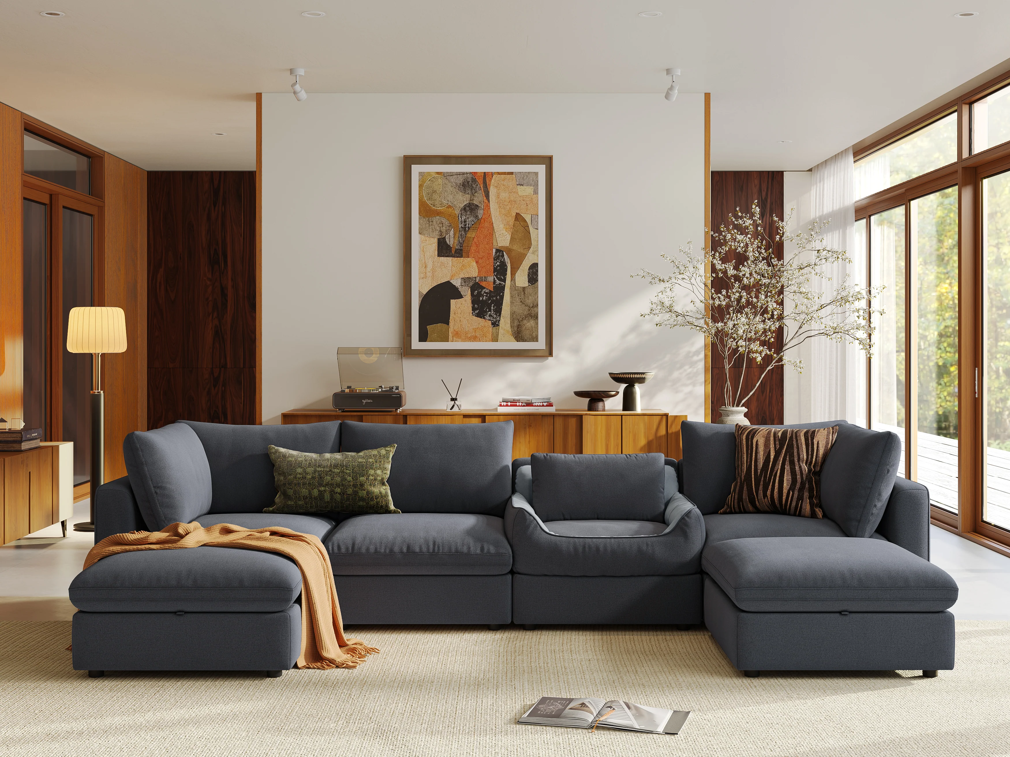 RUBIK V 4 Seats with 2 Ottomans & Pet Bed Module - Image 10