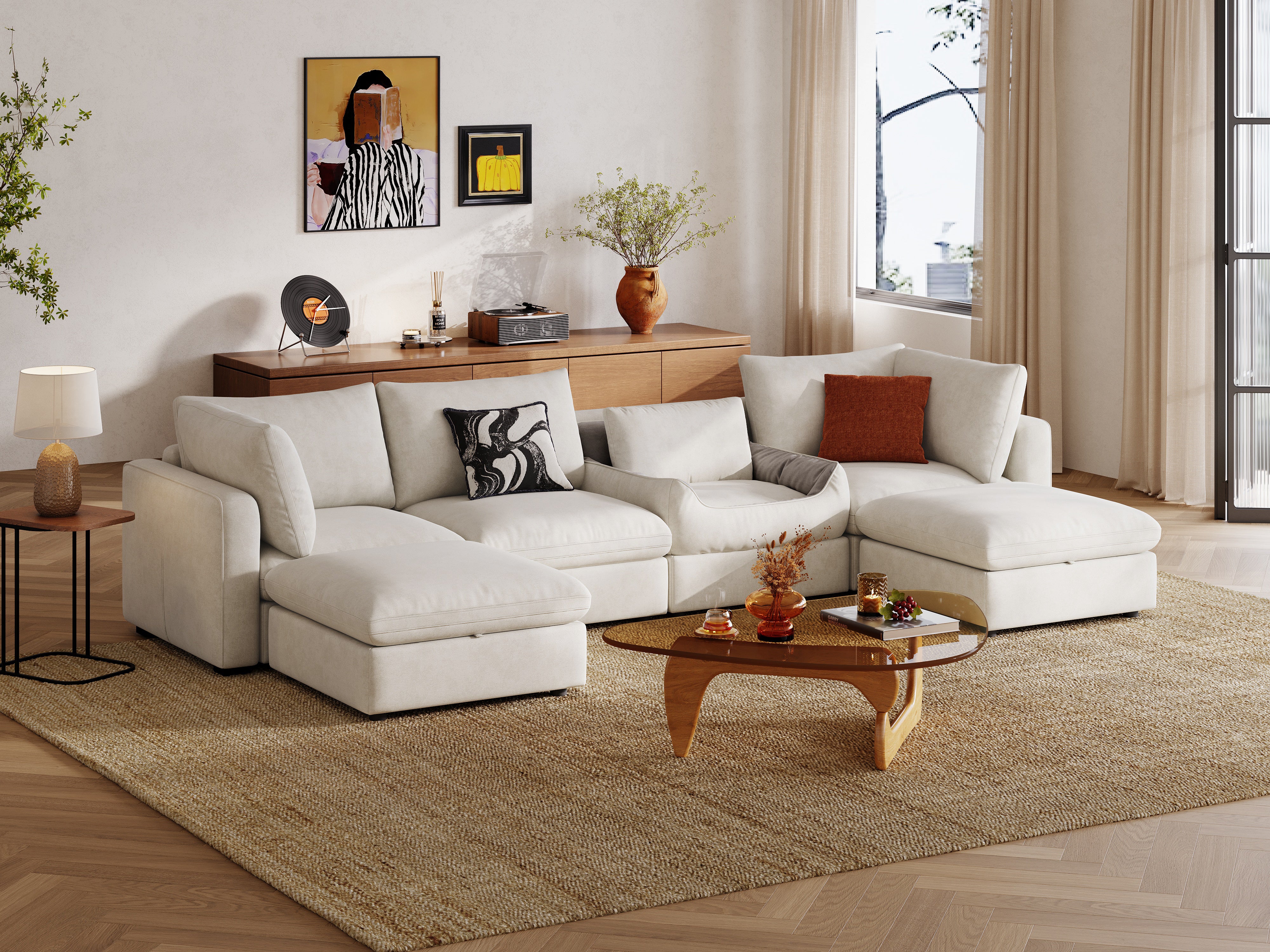 RUBIK V 4 Seats with 2 Ottomans & Pet Bed Module - Image 2