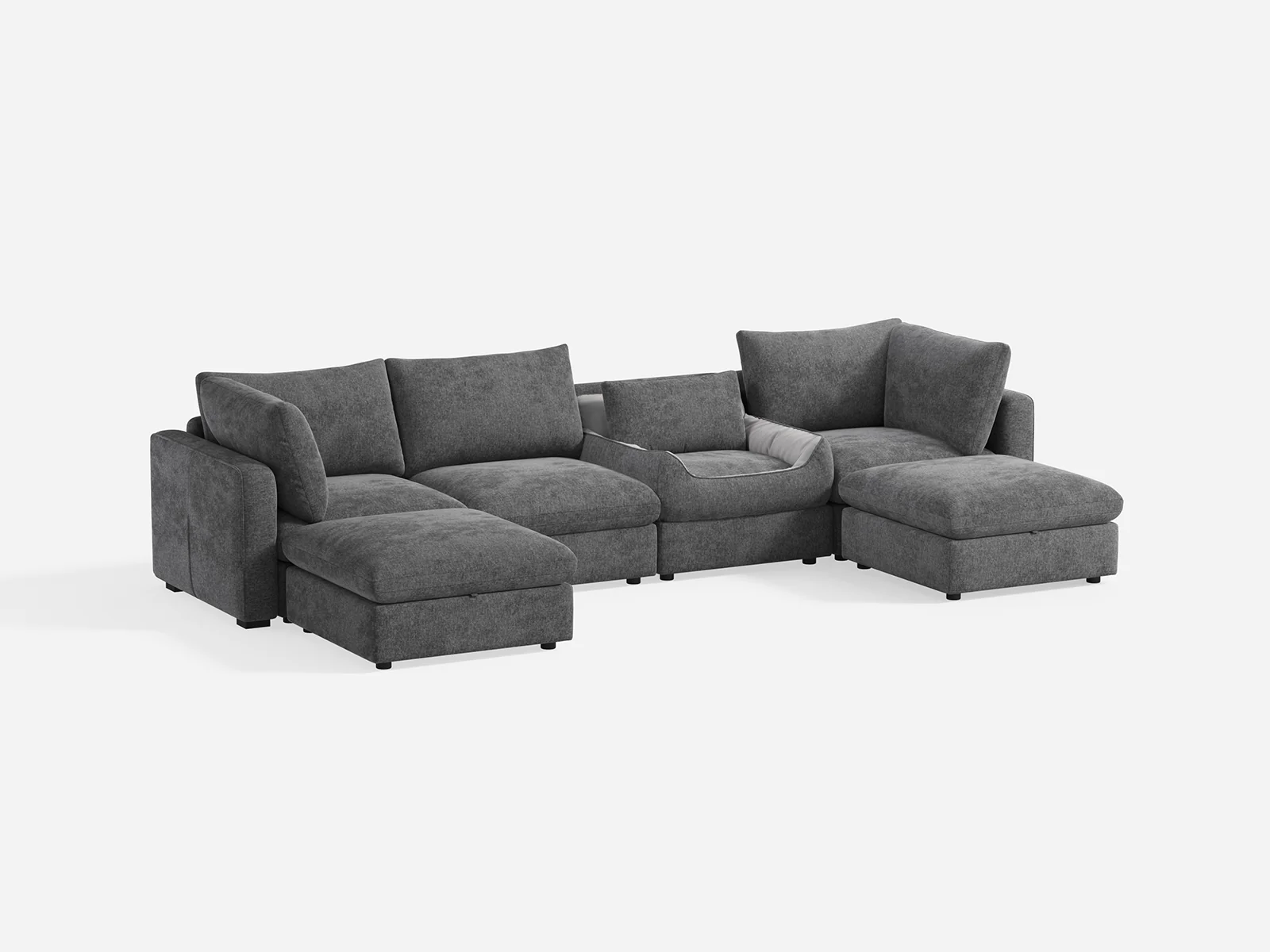 RUBIK V 4 Seats with 2 Ottomans & Pet Bed Module - Image 3
