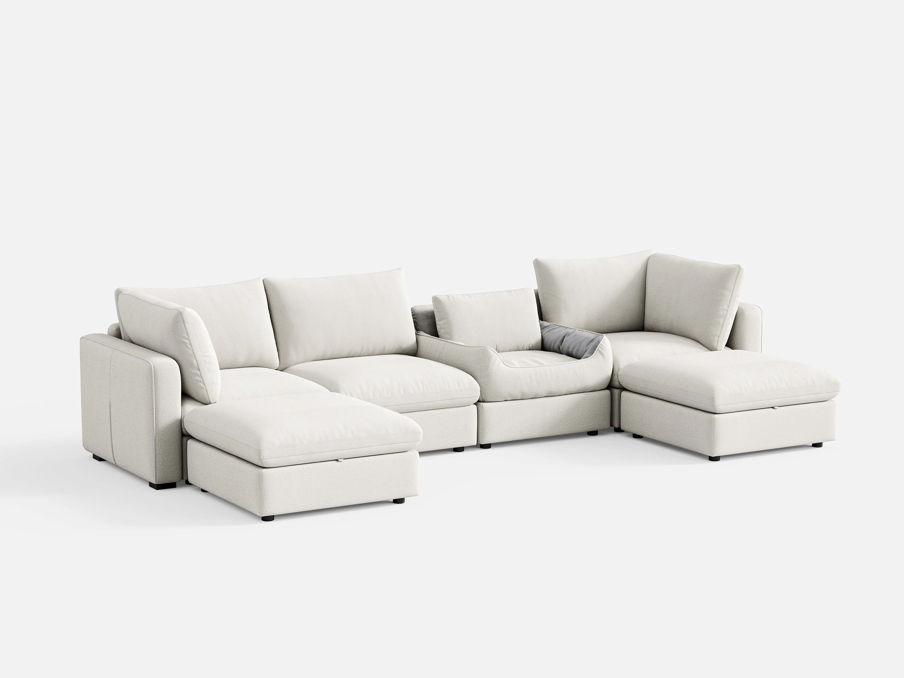 RUBIK V 4 Seats with 2 Ottomans & Pet Bed Module - Image 5