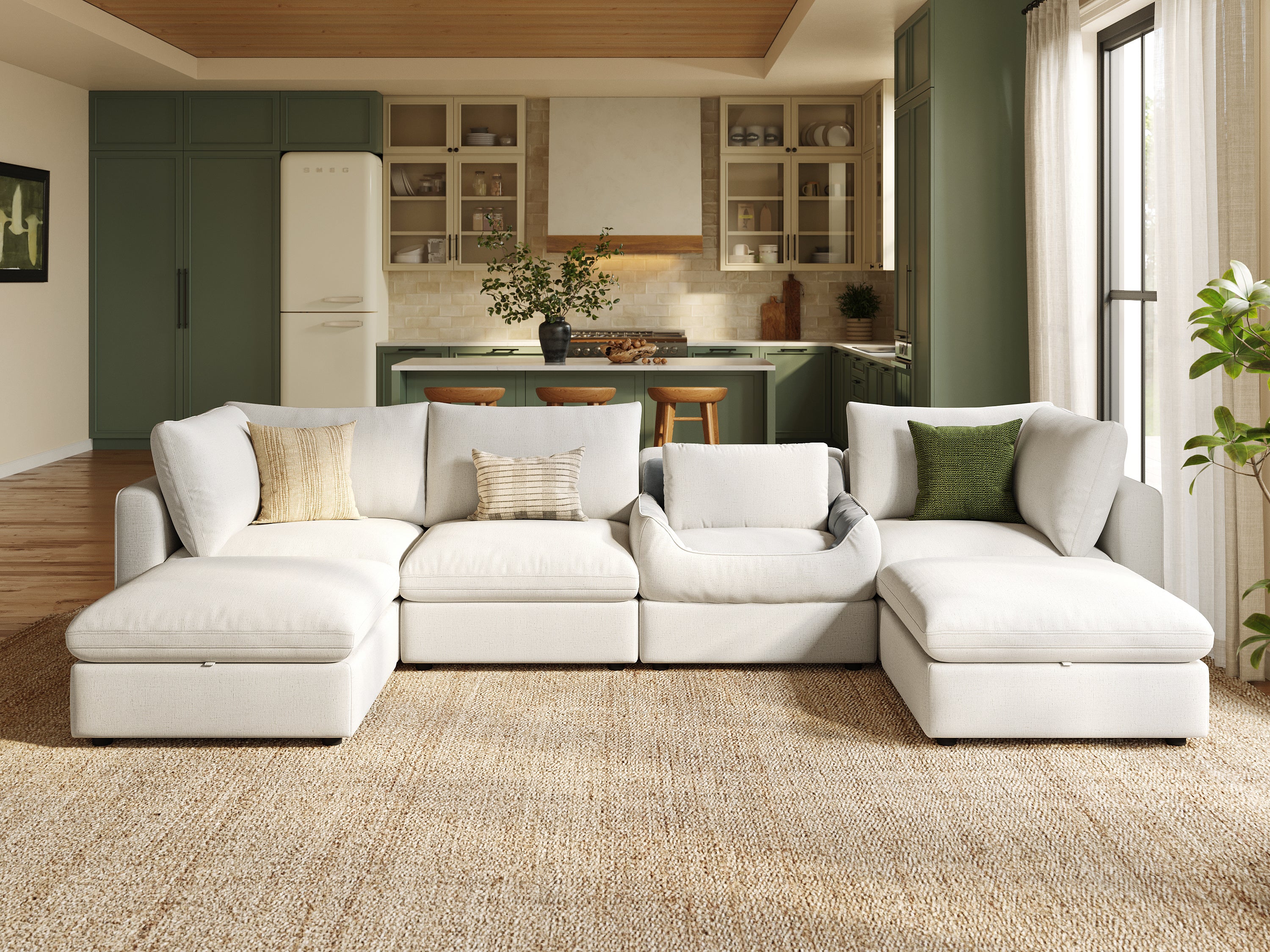 RUBIK V 4 Seats with 2 Ottomans & Pet Bed Module - Image 6