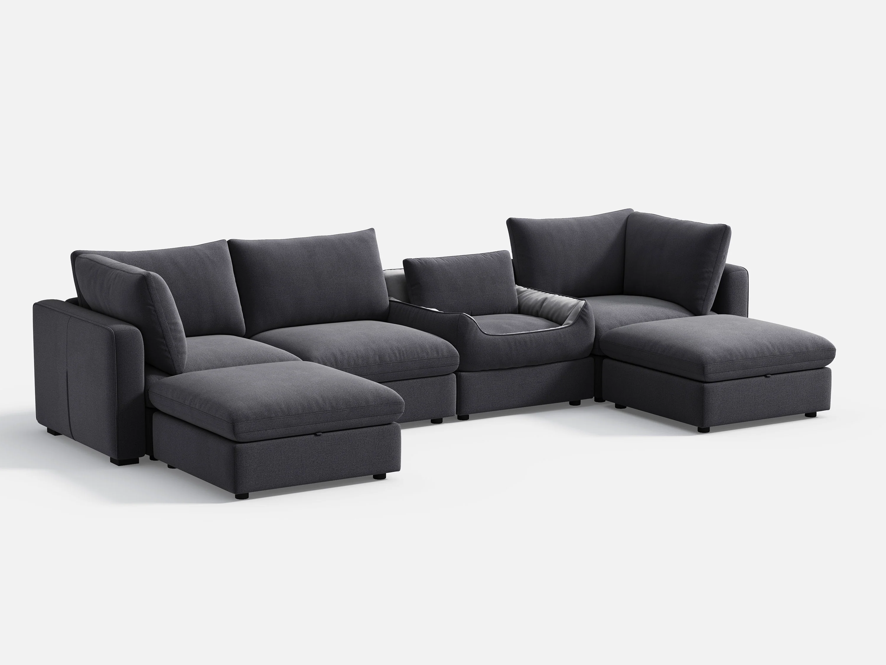 RUBIK V 4 Seats with 2 Ottomans & Pet Bed Module - Image 8
