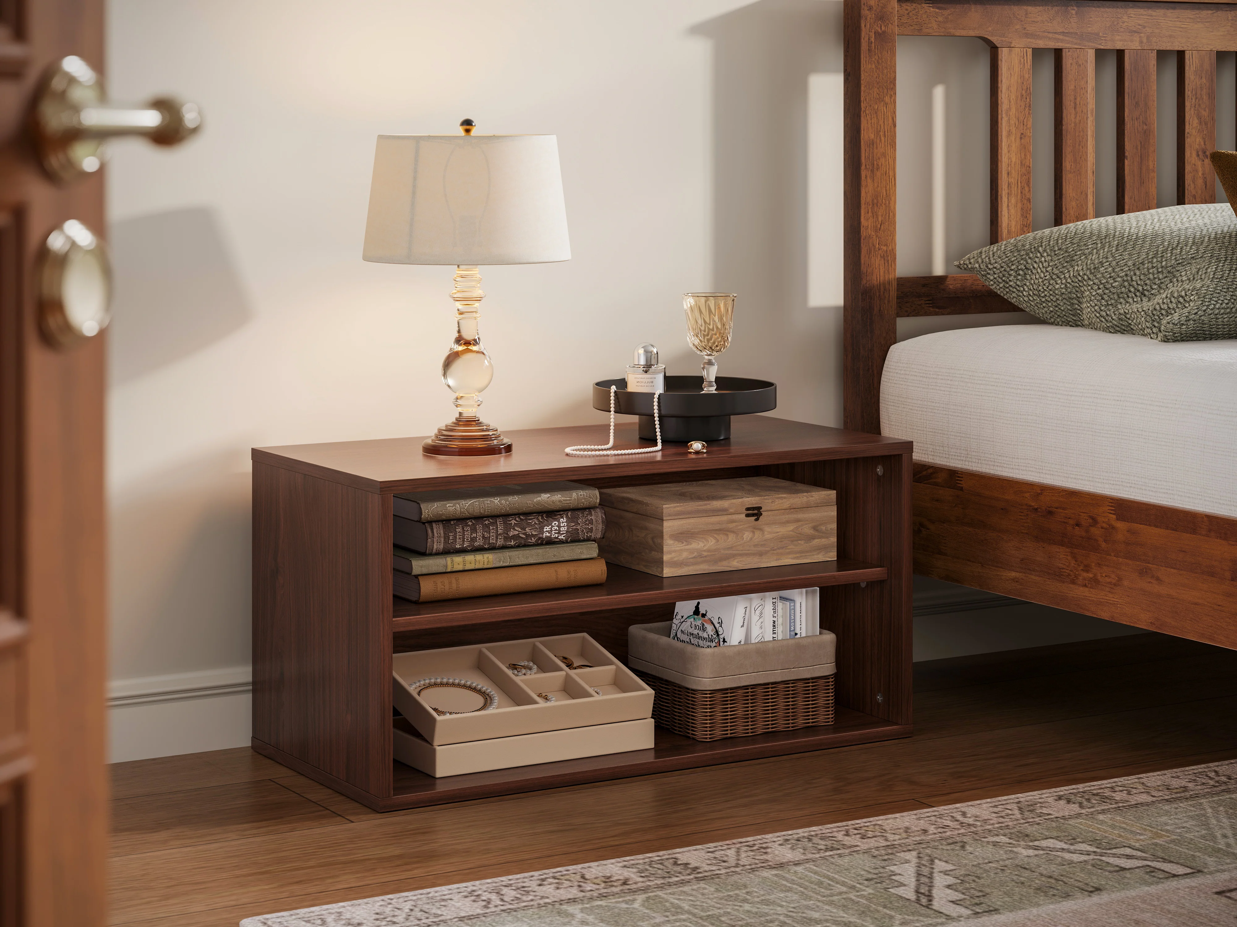 RUBIK V 4 Seats with 2 Ottomans & Console & CABIK I Modular Storage Cabinet - Image 12